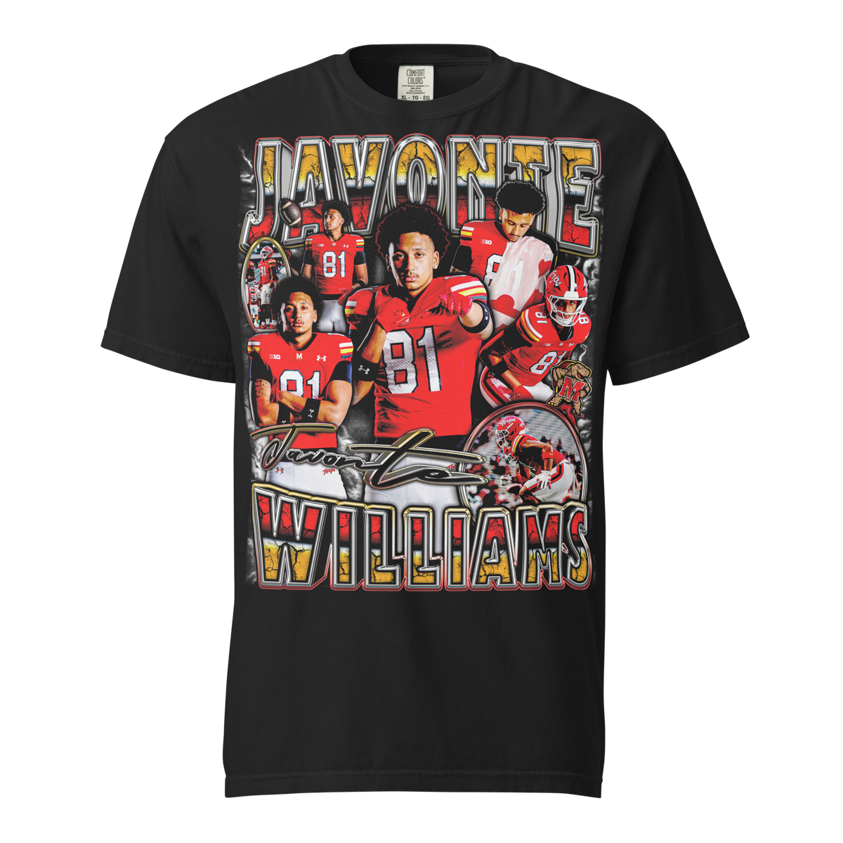 Javonte Williams Comfort T-Shirt - Black - Product mockup